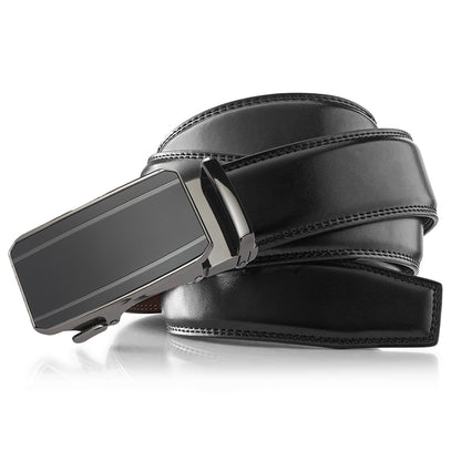 Men's Roxoni Ultra Soft Geniune Leather Rachet Rectangular Prism Dress Belt