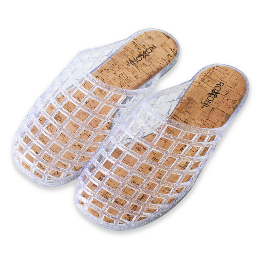 Roxoni Women’s Jelly Clog Sandals Breathable Mesh Slip On Lightweight Casual Summer Garden Beach Shoes