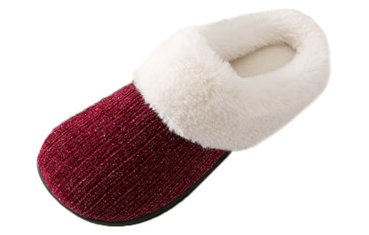 Roxoni Women's Comfort Soft Fleece Sweater Clog House Slipper