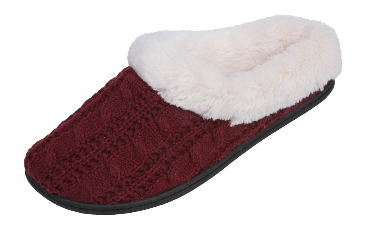 Roxoni Women's Slippers Cable Knit Super Cozy Comfort Clog