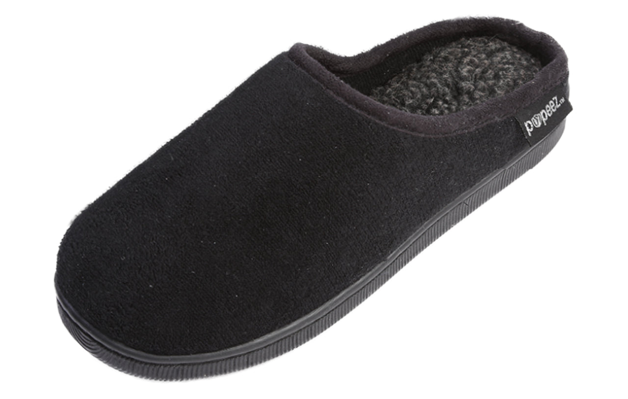 Pupeez Kid's Boy Memory Foam Comfort Indoor/Outdoor Suede Slip-On Clog Slipper