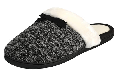 Roxoni Women’s Cozy Memory Foam Slippers, Fuzzy Warm Faux Fur, Anti-Skid Rubber Sole