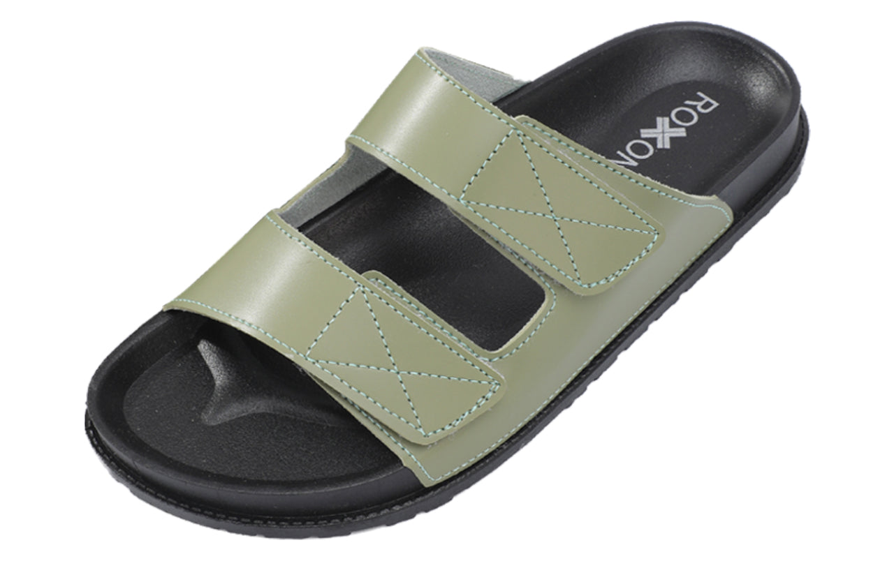 Roxoni Women’s Cushioned Two Strap Footbed Sandals Lightweight Open Toe Slide Sandals