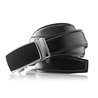 Men's Roxoni Ultra Soft Geniune Leather Rachet Rectangular Prism Dress Belt