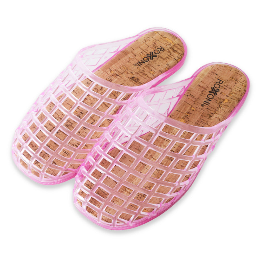 Roxoni Women’s Jelly Clog Sandals Breathable Mesh Slip On Lightweight Casual Summer Garden Beach Shoes