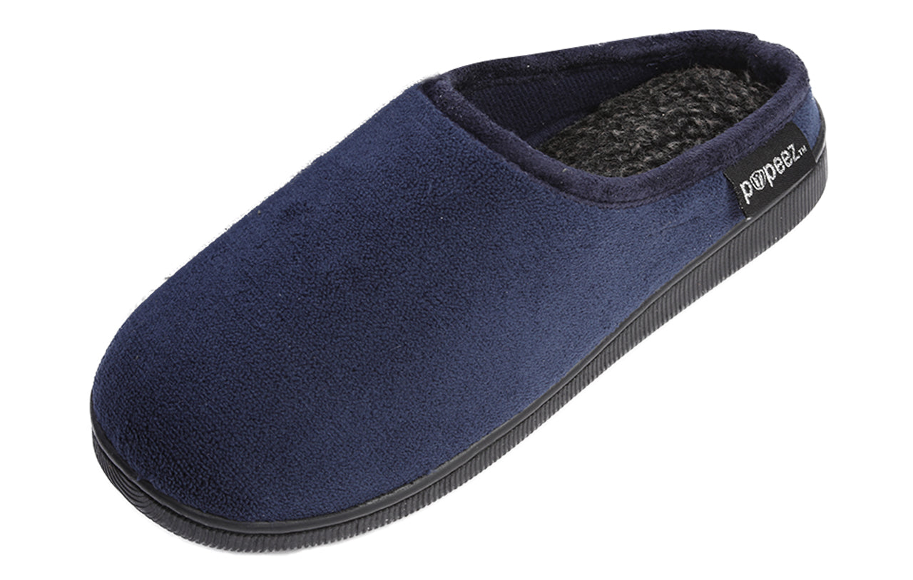 Pupeez Kid's Boy Memory Foam Comfort Indoor/Outdoor Suede Slip-On Clog Slipper