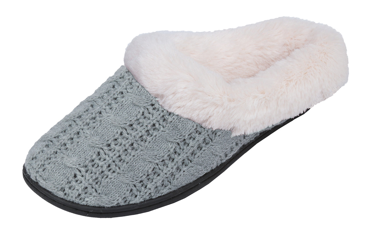 Roxoni Women's Slippers Cable Knit Super Cozy Comfort Clog