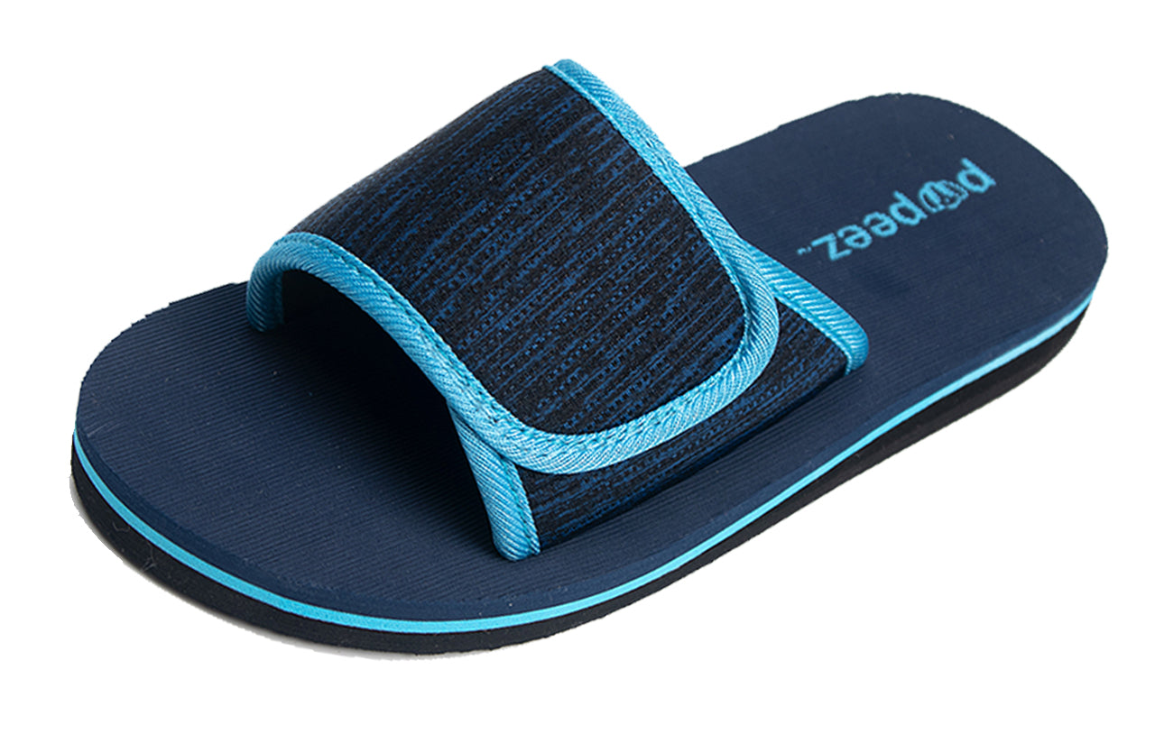Pupeez Boys Open Toe Slipper Sandals for Indoor/Outdoor Fashion Father and Son Matching Slippers in Blue, Olive Green and Black