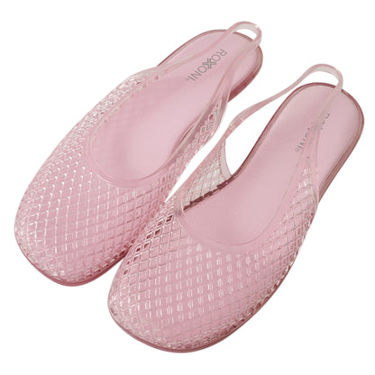 Roxoni Women’s Jelly Slingback Flats Breathable Mesh Sandals Lightweight Slip On Summer Beach Casual Shoes