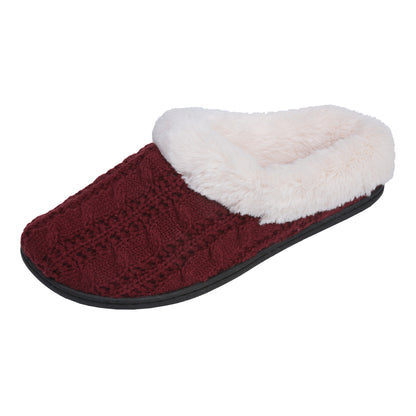 Roxoni Women's Slippers Cable Knit Super Cozy Comfort Clog