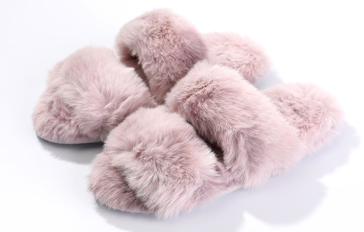 Roxoni Faux Fur Tie & Dye Slippers – Stylish & Trendy Slip-ons for Women