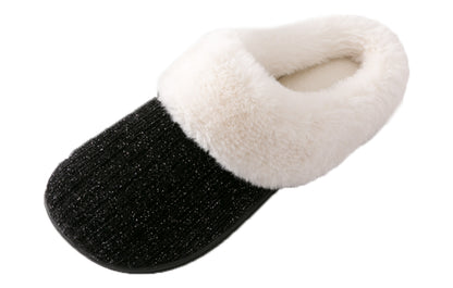 Roxoni Women's Comfort Soft Fleece Sweater Clog House Slipper