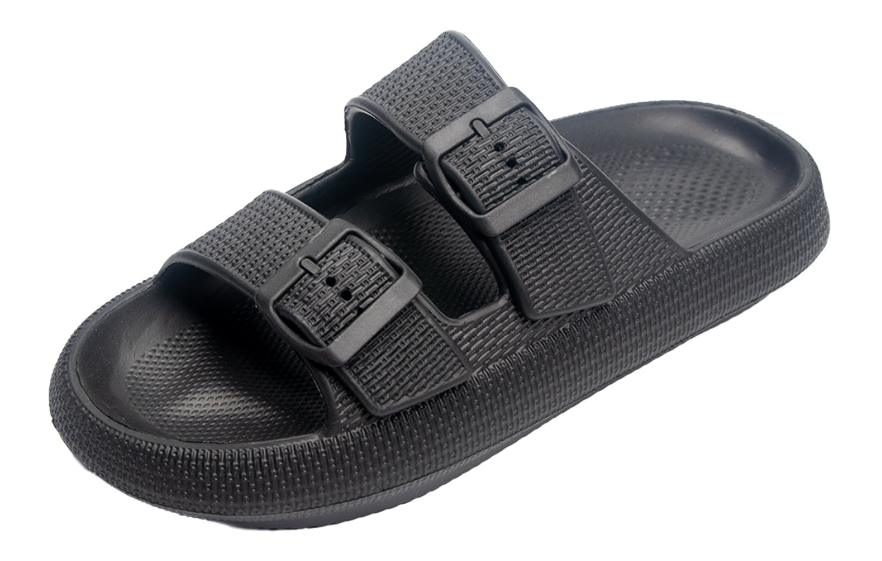 Womens Slip-on Sandals – Casual, Cute & Comfortable Slippers for Summer – Use Indoor or Outdoor adjustable buckle straps