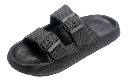 Womens Slip-on Sandals – Casual, Cute & Comfortable Slippers for Summer – Use Indoor or Outdoor adjustable buckle straps