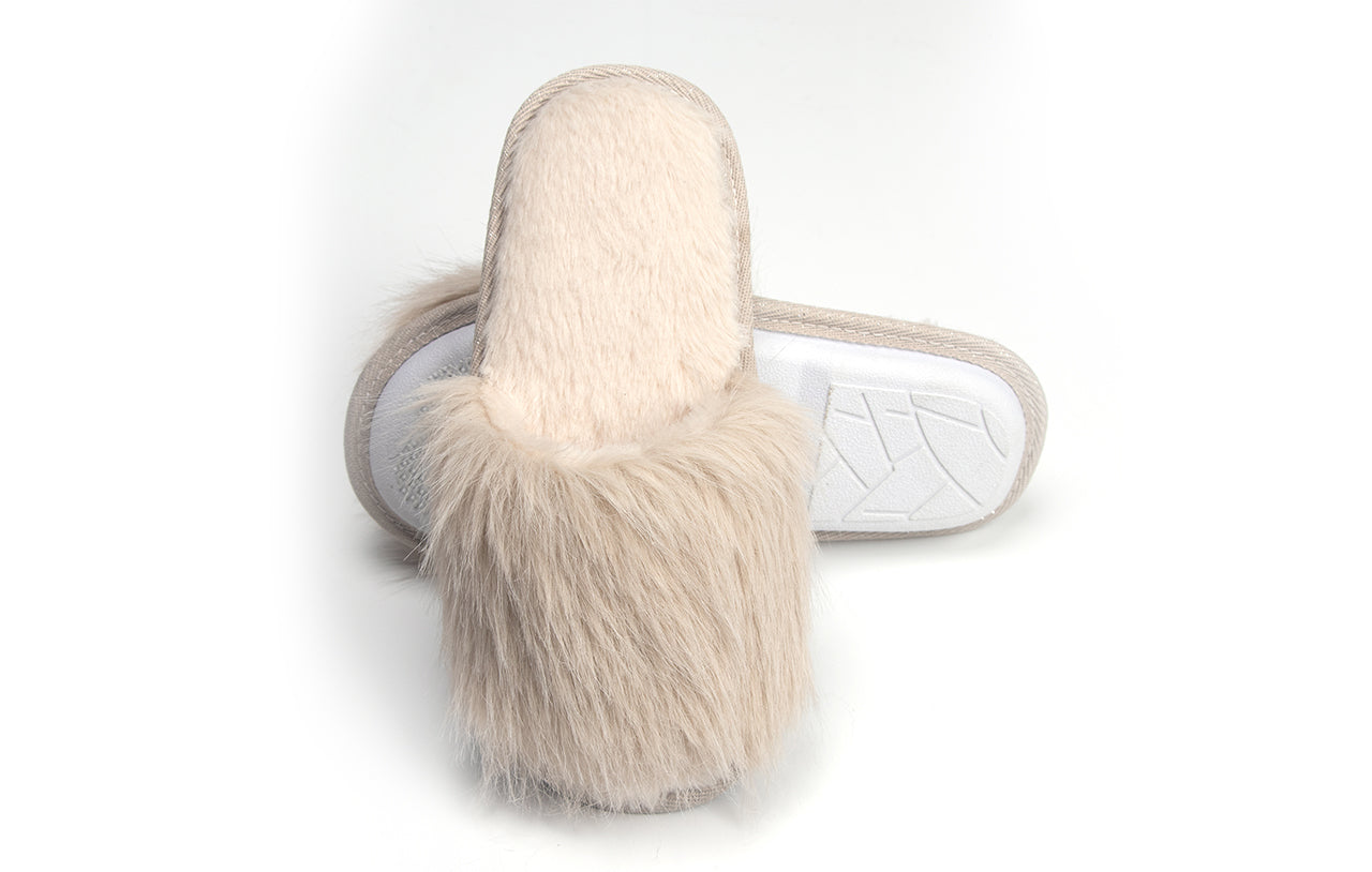 Pupeez Cozy Chic Fuzzy Slippers for Girl's - Fizzy Hair Top with Faux Fur Body, Comfortable & Relaxing