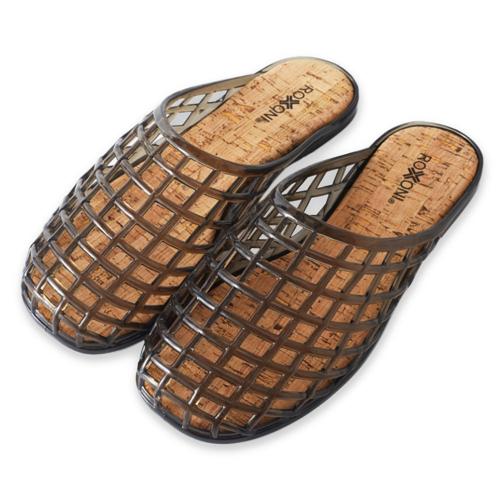 Roxoni Women’s Jelly Clog Sandals Breathable Mesh Slip On Lightweight Casual Summer Garden Beach Shoes