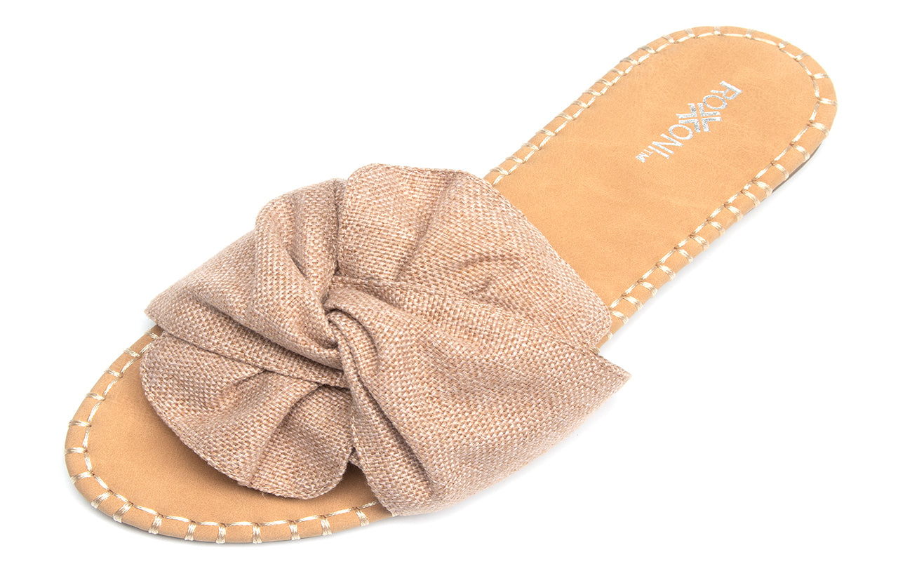 Roxoni Open Toe Sandal Slippers for Women - Indoor Outdoor Slides Shoes for Women - Spring Summer Slippers for Women
