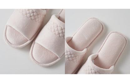 Roxoni Women Coral Fleece Slippers - Unique Cotton Filled Top, Soft and Warm Slip-On for Relaxing at Home