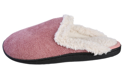 Roxoni Women's Memory Foam House Fleece Trim Knit Sweater Slipper