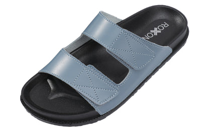 Roxoni Women’s Cushioned Two Strap Footbed Sandals Lightweight Open Toe Slide Sandals