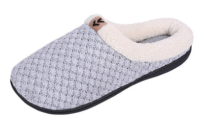 Roxoni Women's Slippers Cozy Fleece Warm Clog Knit Winter Ladies House Shoe Non-Slip