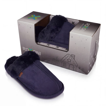 Roxoni Men's Faux Suede Clog Slippers with Gift Box, House Shoes