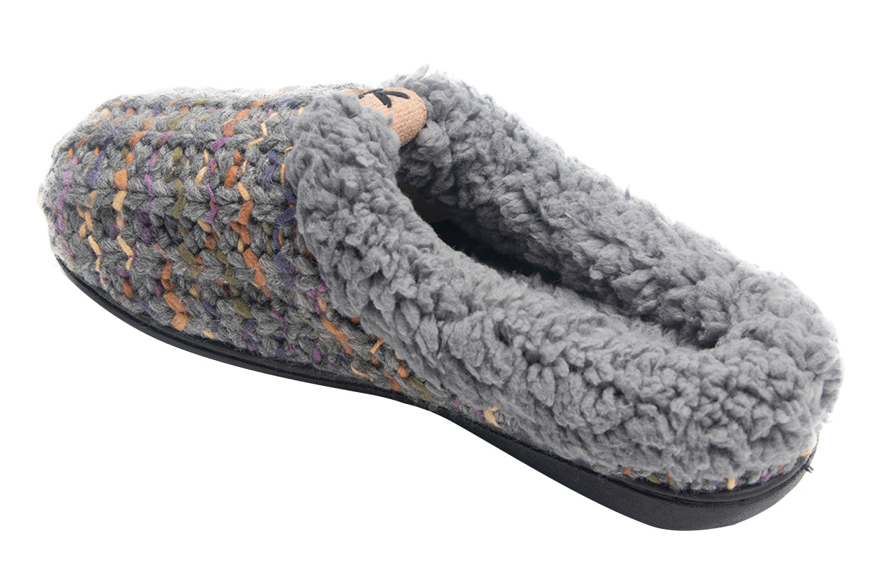 Roxoni Women's Slippers Tight Knit Clog With Fleece Trim