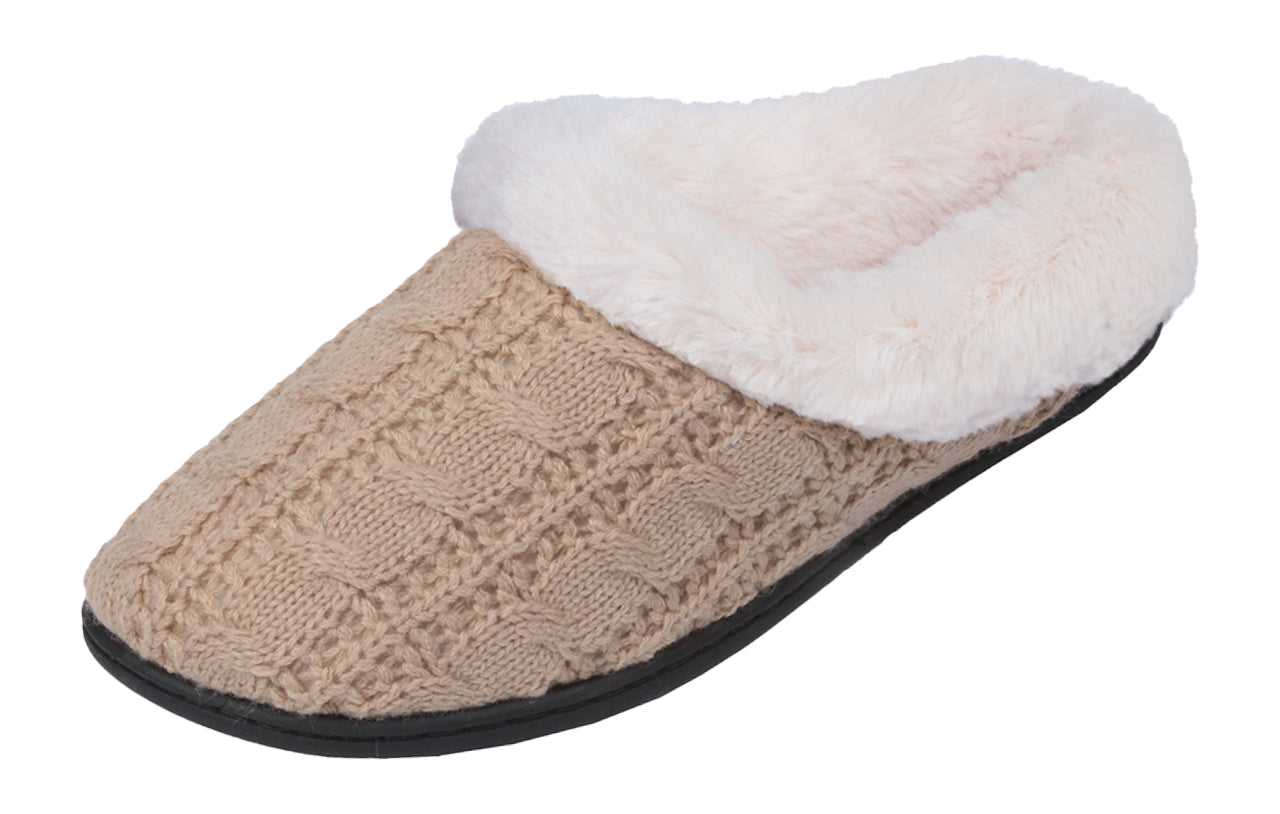 Roxoni Women's Slippers Cable Knit Super Cozy Comfort Clog