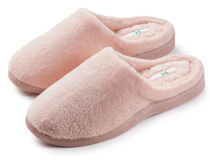 Roxoni Women's Plush Slip On Memory Foam Indoor Outdoor