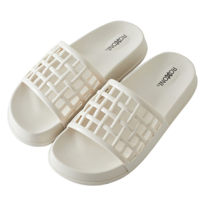 Roxoni Women’s Slide Sandals Lightweight Open Toe Comfort Slippers Woven Strap Casual Indoor Outdoor Summer Footwear