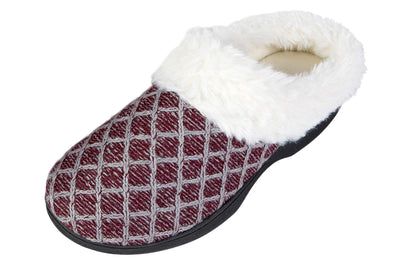 Roxoni Women's Cozy Memory Foam Slippers, Fuzzy Warm Faux Fur, Indoor Outdoor Rubber Sole