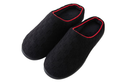 Roxoni Men’s Memory Foam Slippers, Two-Tone Quilted Indoor Outdoor House Shoes, Comfortable Slip-On Lounge Footwear with Durable Non-Slip Sole