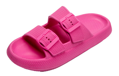 Womens Slip-on Sandals – Casual, Cute & Comfortable Slippers for Summer – Use Indoor or Outdoor adjustable buckle straps