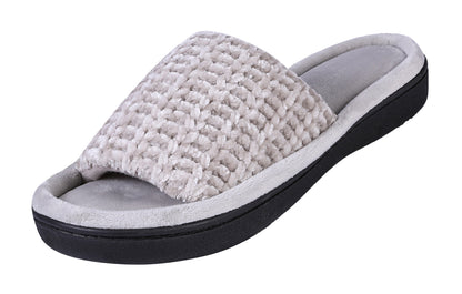 Roxoni Women's Soft Open Toe Slide Slippers, Indoor Outdoor Rubber Sole