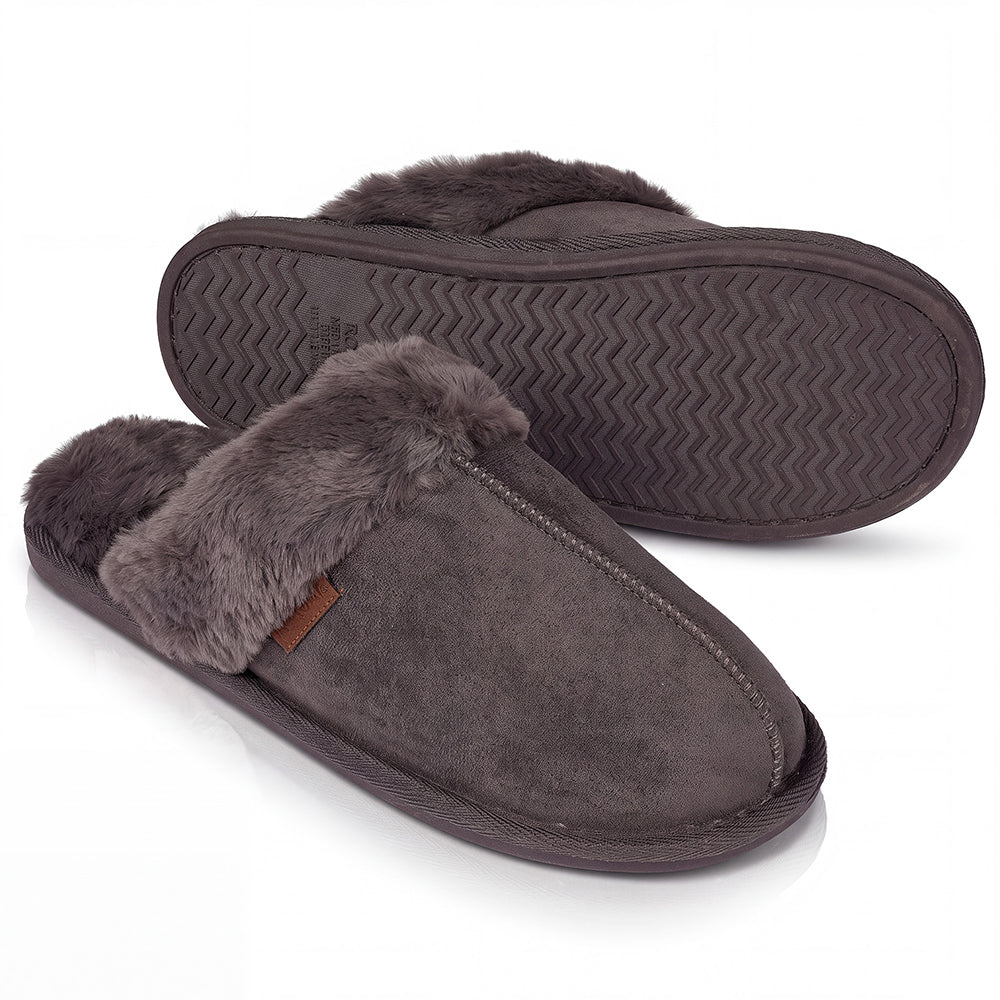 Roxoni Men's Faux Suede Clog Slippers with Gift Box, House Shoes