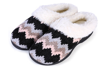 Roxoni Women's Cozy Memory Foam Slippers, Fuzzy Warm Faux Fur Lined, Indoor Outdoor Rubber Sole