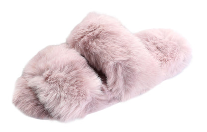 Roxoni Faux Fur Tie & Dye Slippers – Stylish & Trendy Slip-ons for Women