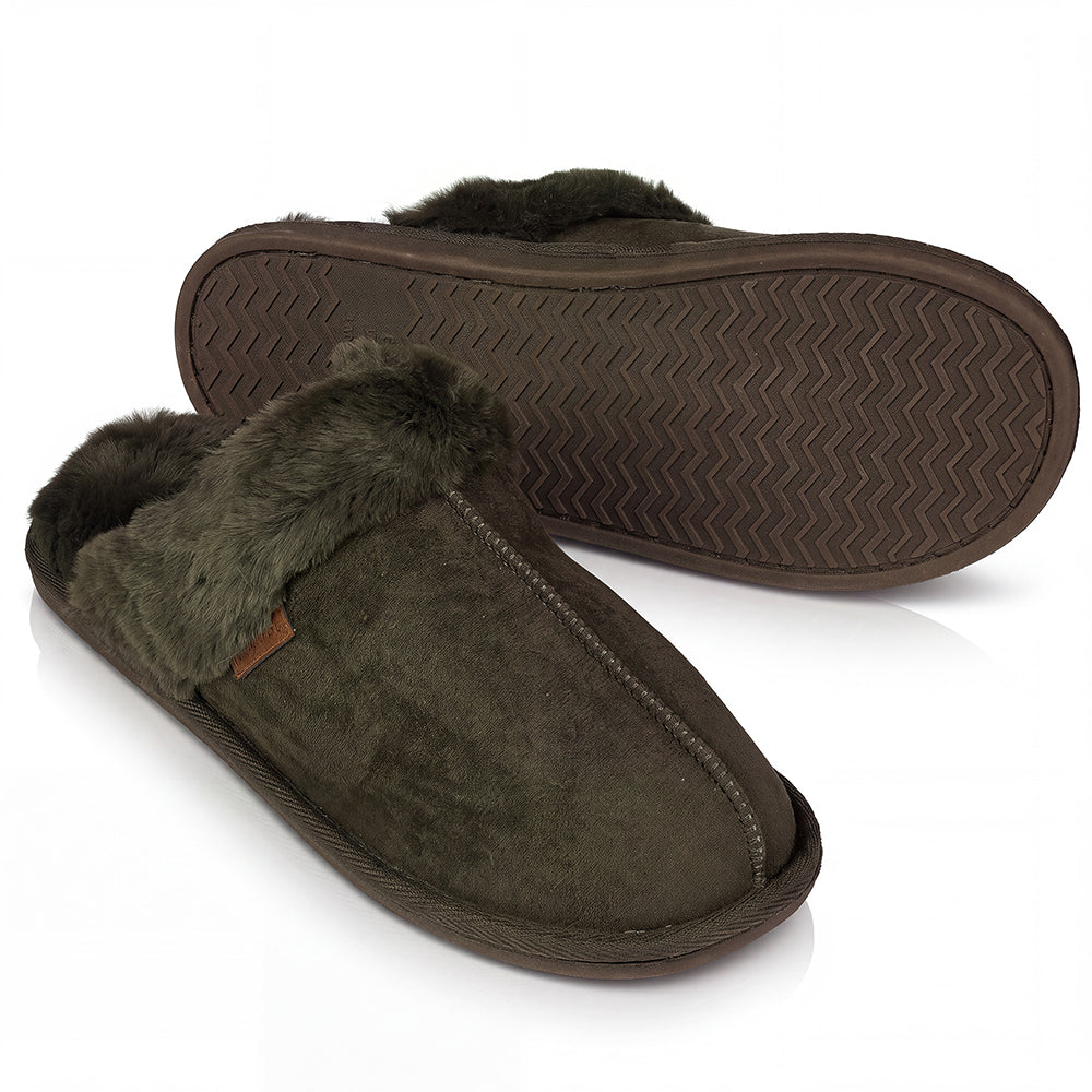 Roxoni Men's Faux Suede Clog Slippers with Gift Box, House Shoes