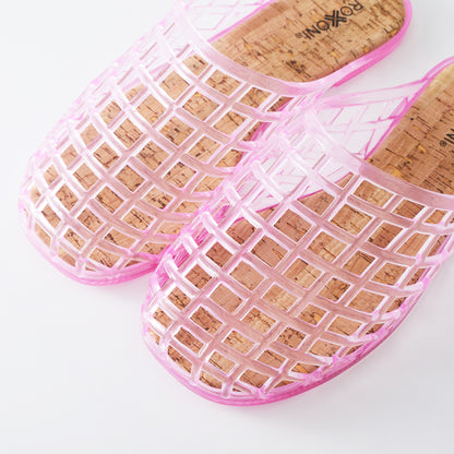 Roxoni Women’s Jelly Clog Sandals Breathable Mesh Slip On Lightweight Casual Summer Garden Beach Shoes