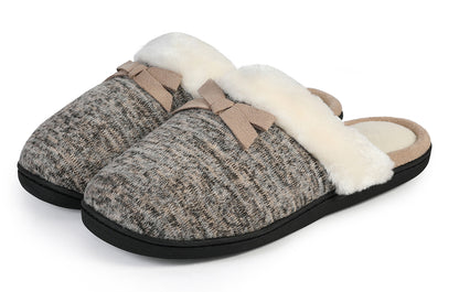 Roxoni Women’s Cozy Memory Foam Slippers, Fuzzy Warm Faux Fur, Anti-Skid Rubber Sole