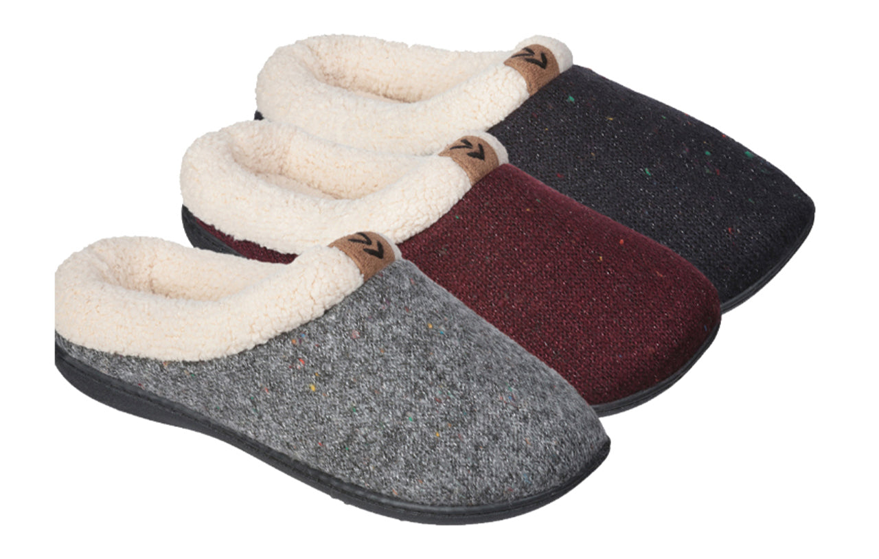 Roxoni Women's Sweater Knit Fleece Lined Clog Slippers Warm House Shoe