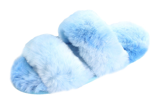 Roxoni Faux Fur Tie & Dye Slippers – Stylish & Trendy Slip-ons for Women
