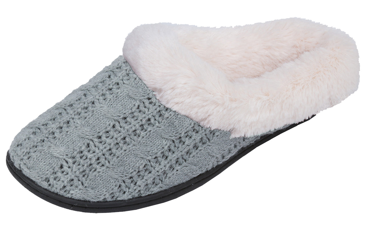 Roxoni Women's Slippers Cable Knit Super Cozy Comfort Clog