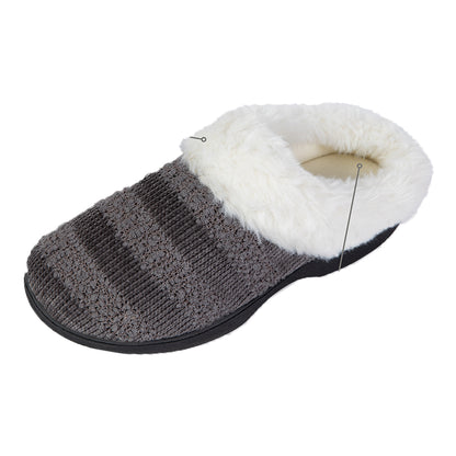 Roxoni Women’s Cozy Memory Foam Slippers, Warm Faux Fur, Indoor Outdoor Rubber Sole