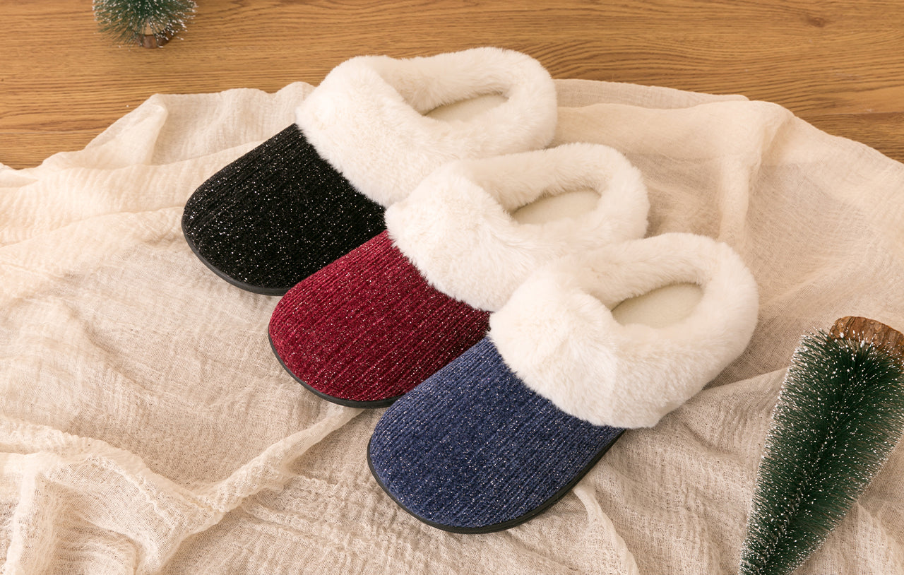 Roxoni Women's Comfort Soft Fleece Sweater Clog House Slipper