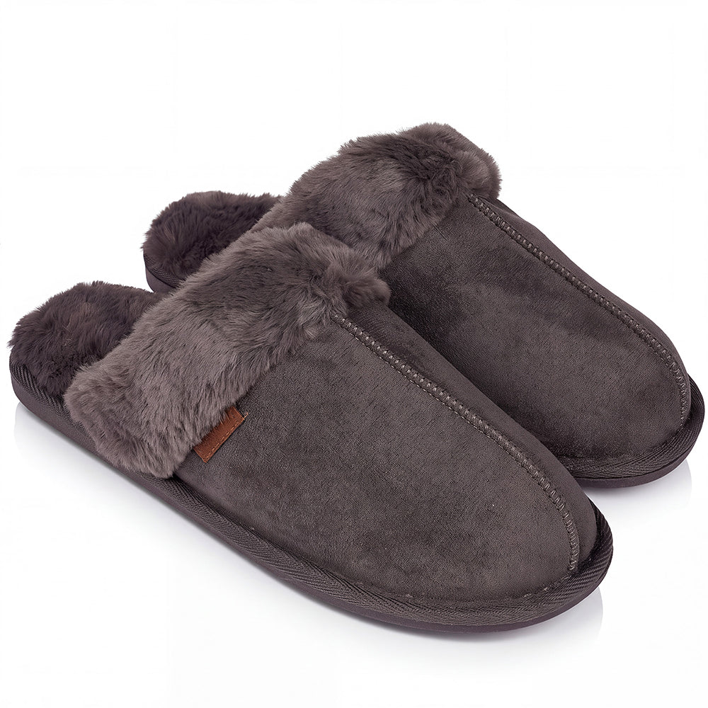 Roxoni Men's Faux Suede Clog Slippers with Gift Box, House Shoes
