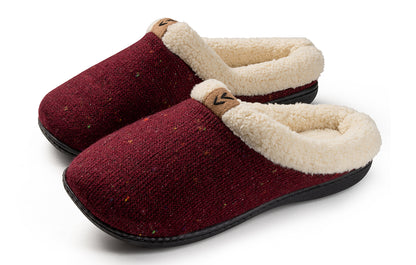 Roxoni Women's Sweater Knit Fleece Lined Clog Slippers Warm House Shoe