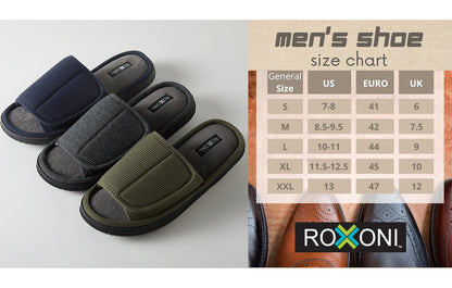 Roxoni Roxoni Men's Velco Closure Closure Memory Foam Slide Slipper