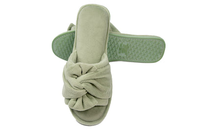 Roxoni Women's Indoor Twist Ribbon Plus Open Toe House Slippers