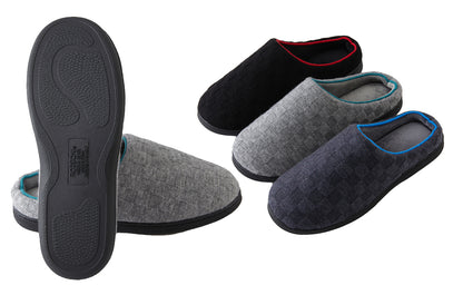 Roxoni Men’s Memory Foam Slippers, Two-Tone Quilted Indoor Outdoor House Shoes, Comfortable Slip-On Lounge Footwear with Durable Non-Slip Sole